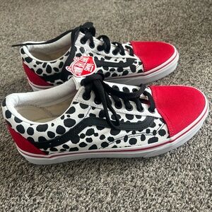 Vans Red and Black Spotted Sneakers